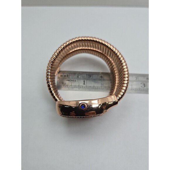 Sanda 1151 Rose Gold Snake Coil Bangle Rhinestone Roman Womens Watch New Battery